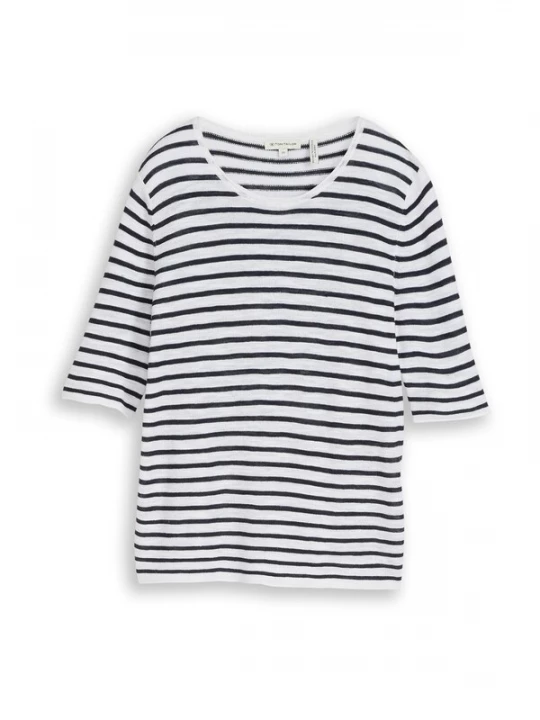 Foto van product TOM TAILOR Trui nachtblauw / wit