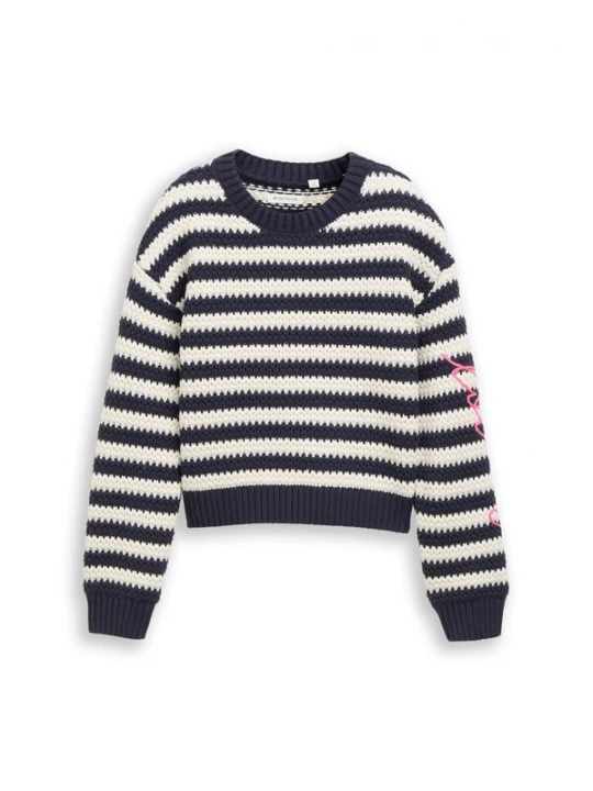Foto van product TOM TAILOR Trui navy / lichtroze / wolwit