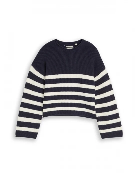 Foto van product TOM TAILOR Trui navy / wit