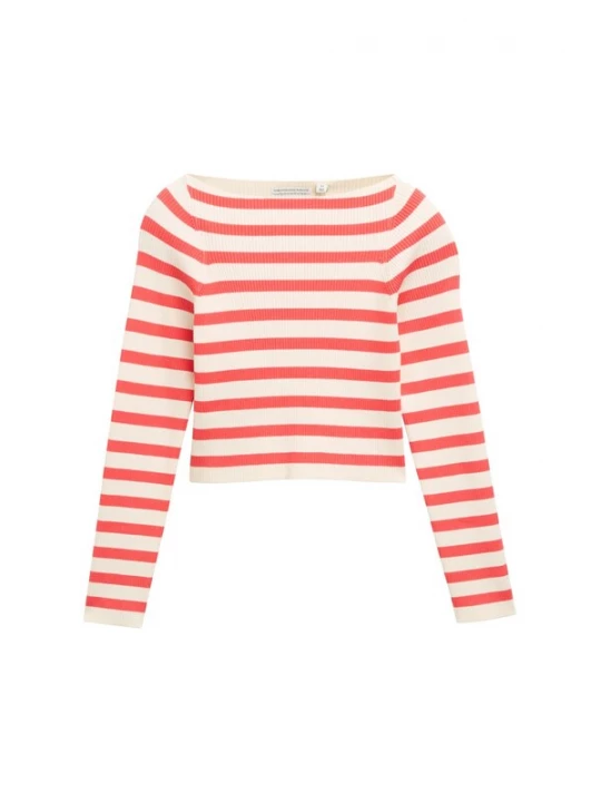 Foto van product TOM TAILOR Trui oranjerood / wit