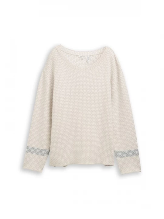 Foto van product TOM TAILOR Trui taupe / wit