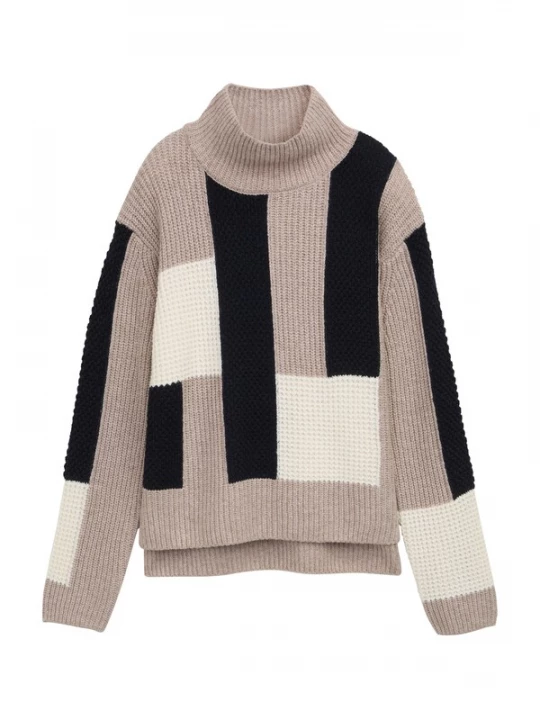 Foto van product TOM TAILOR Trui taupe / zwart / wit