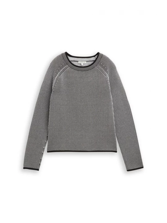 Foto van product TOM TAILOR Trui zwart / wit