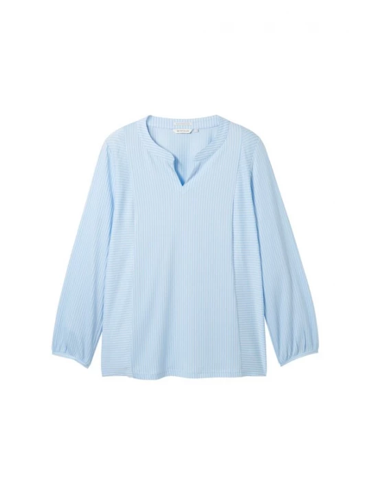 Foto van product Tom Tailor Women + Blouse lichtblauw / offwhite
