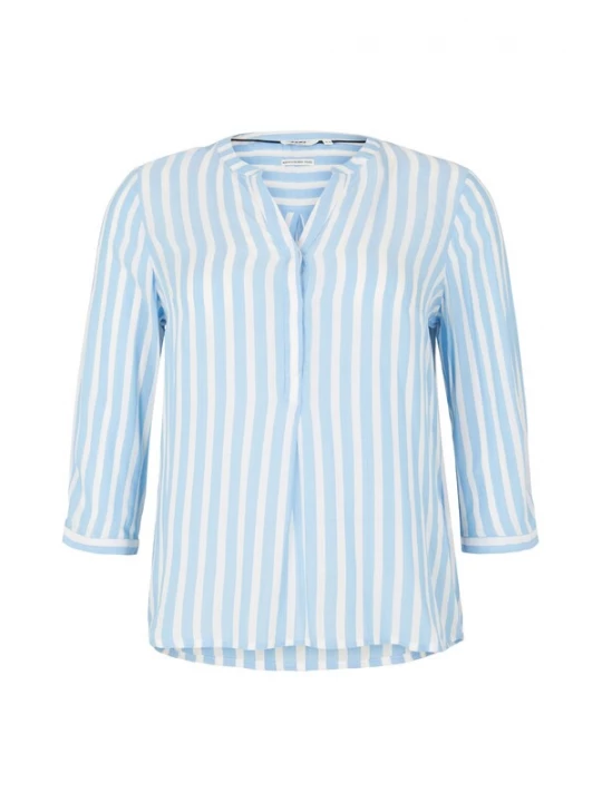 Foto van product Tom Tailor Women + Blouse lichtblauw / wit