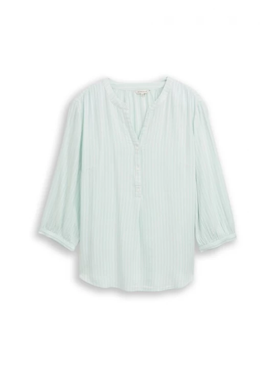 Foto van product Tom Tailor Women + Blouse mintgroen / wit