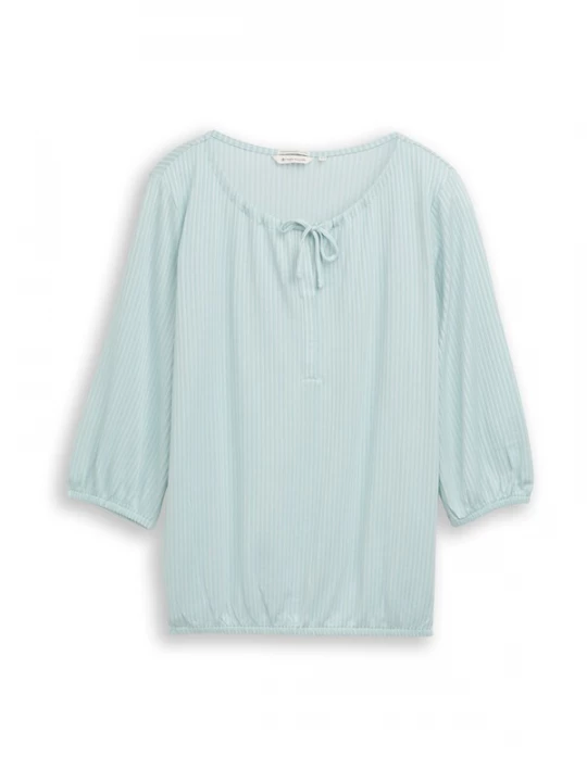 Foto van product Tom Tailor Women + Blouse turquoise / wit