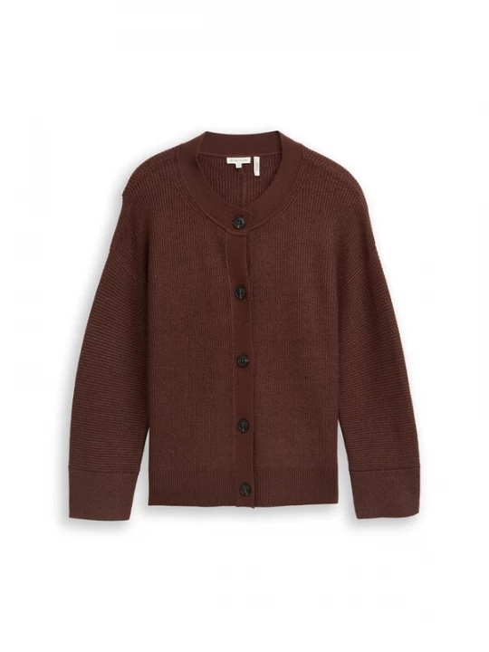 Foto van product Tom Tailor Women + Gebreid vest donkerbruin