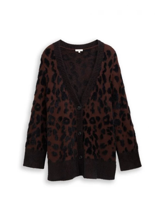 Foto van product Tom Tailor Women + Gebreid vest donkerbruin / zwart