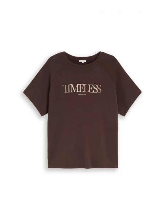 Foto van product Tom Tailor Women + Shirt crème / camel / chocoladebruin