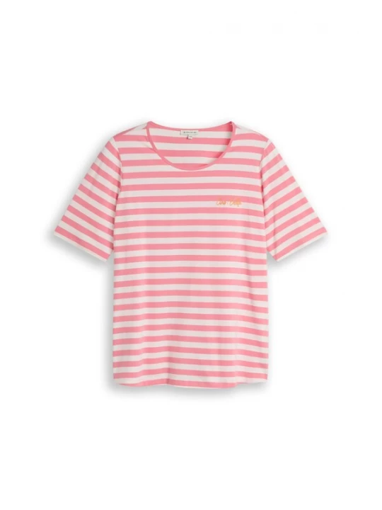 Foto van product Tom Tailor Women + Shirt goud / pitaja roze / wit