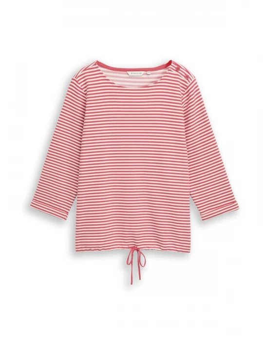 Foto van product Tom Tailor Women + Shirt lichtrood / wit
