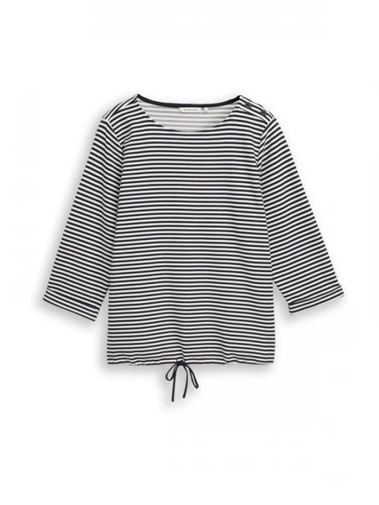Foto van product Tom Tailor Women + Shirt navy / offwhite