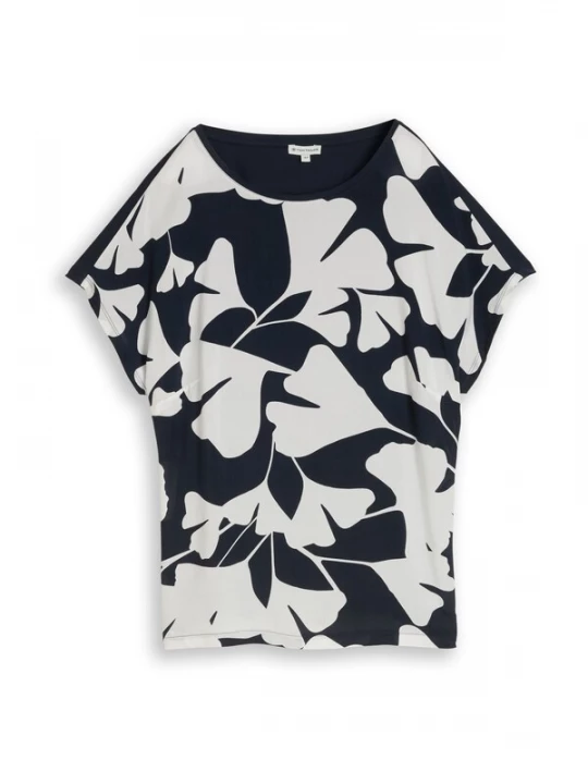Foto van product Tom Tailor Women + Shirt navy / wit