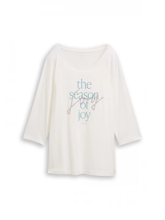 Foto van product Tom Tailor Women + Shirt opaal / zwart / wit