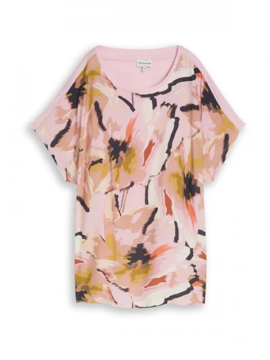 Foto van product Tom Tailor Women + Shirt sepia / rosa / zwart / offwhite