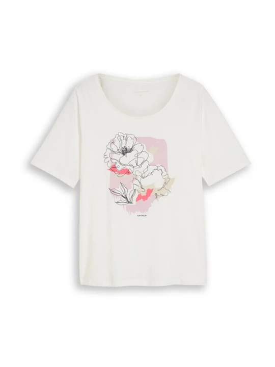 Foto van product Tom Tailor Women + Shirt sering / framboos / zwart / wit