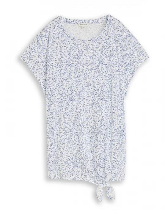 Foto van product Tom Tailor Women + Shirt smoky blue / enziaan / wit