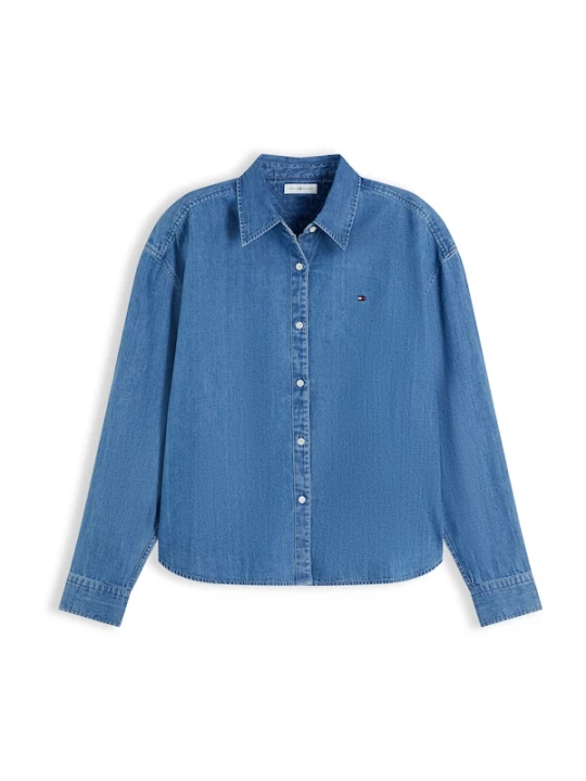 Foto van product TOMMY HILFIGER Blouse 'Boxy Fit Lightweight' blauw denim