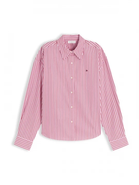Foto van product TOMMY HILFIGER Blouse 'Boxy Fit' navy / rosa / magenta / wit