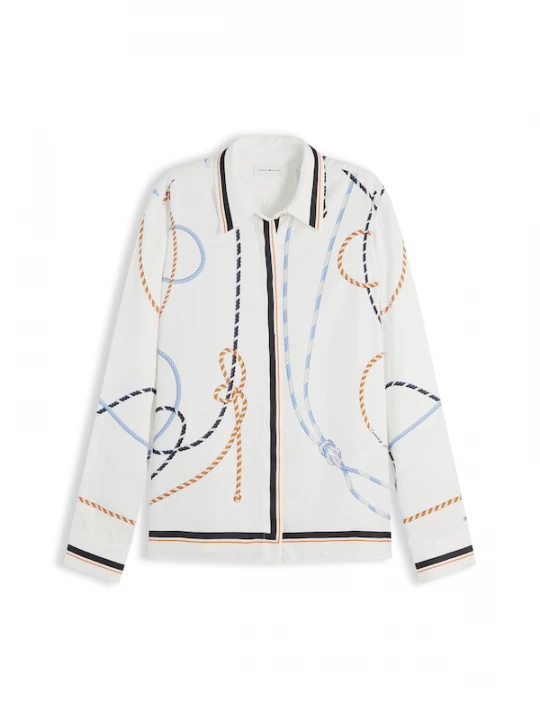 Foto van product TOMMY HILFIGER Blouse donkerblauw / abrikoos / wit