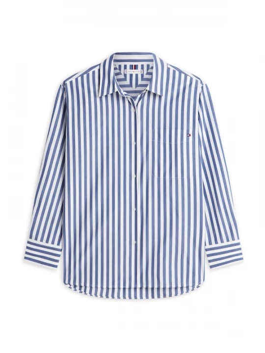 Foto van product TOMMY HILFIGER Blouse 'ESS' blauw / wit