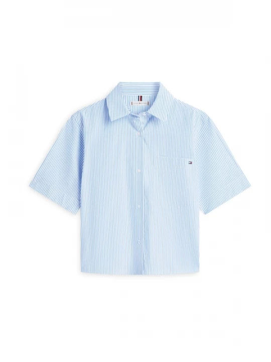 Foto van product TOMMY HILFIGER Blouse 'ESS' lichtblauw / wit