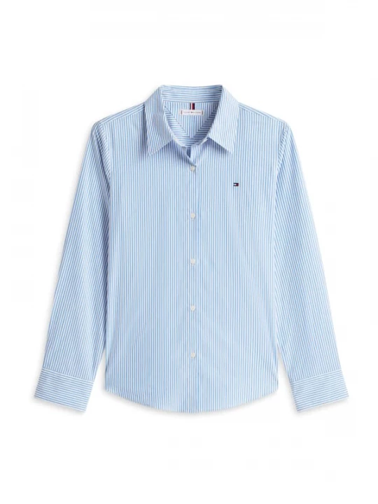 Foto van product TOMMY HILFIGER Blouse 'Regular Fit Flag Embroidery' navy / royal blue / koningsblauw / rood / wit