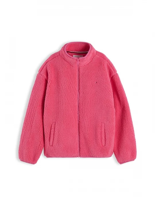 Foto van product TOMMY HILFIGER Fleece jas navy / framboos / rood / wit