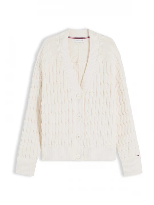 Foto van product TOMMY HILFIGER Gebreid vest 'Cable Oversized' ivoor