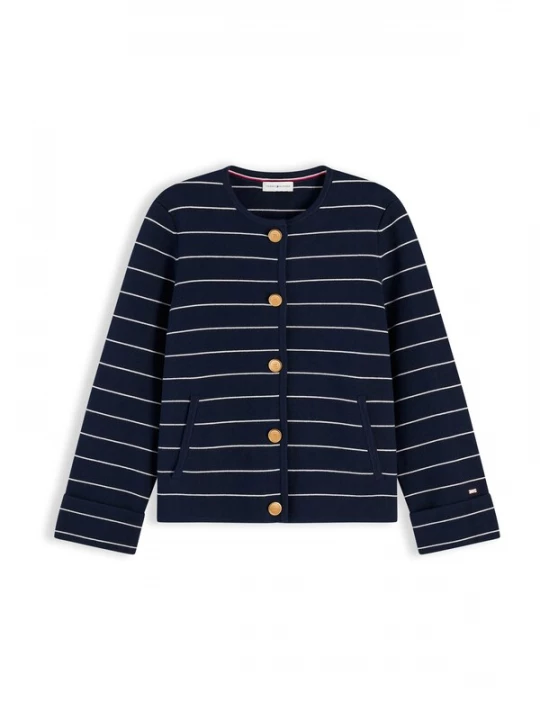 Foto van product TOMMY HILFIGER Gebreid vest crème / donkerblauw