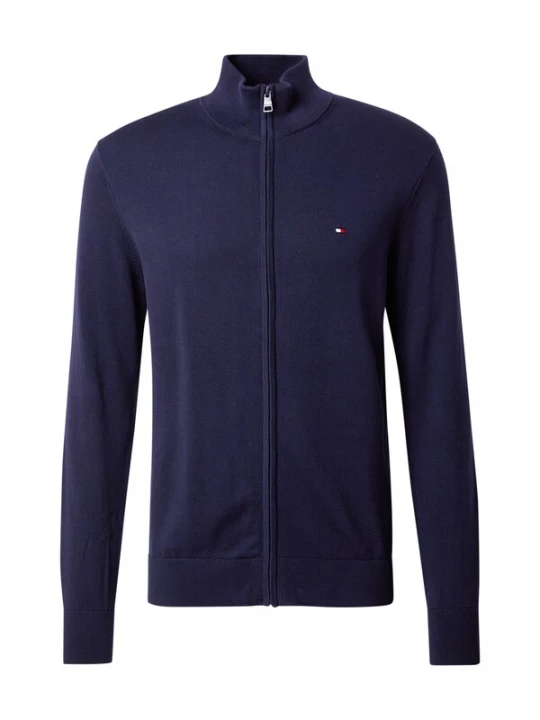Foto van product TOMMY HILFIGER Gebreid vest 'Flag Embroidery Zip-thru' navy