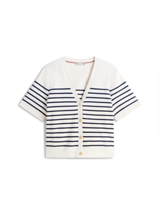 Foto van product TOMMY HILFIGER Gebreid vest marine / wit