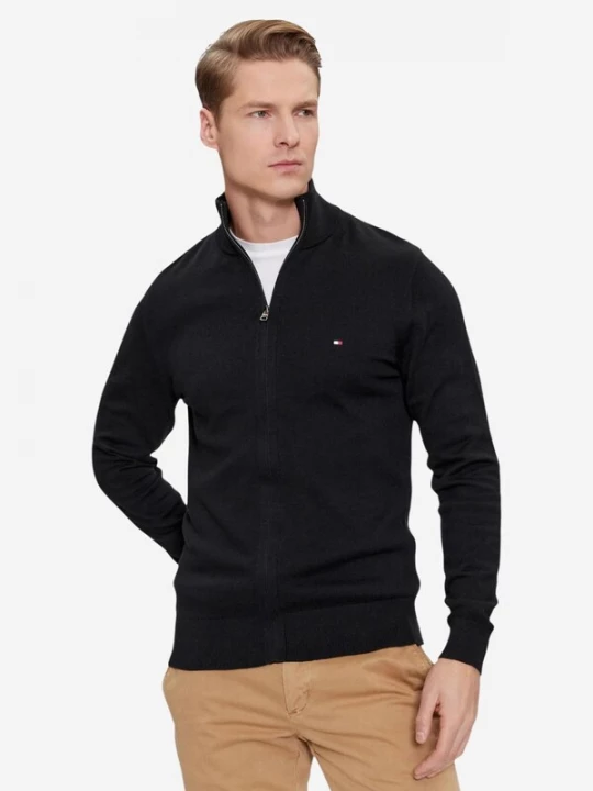 Foto van product TOMMY HILFIGER Gebreid vest 'PIMA ORG CTN CASHMERE MW0MW28050' zwart