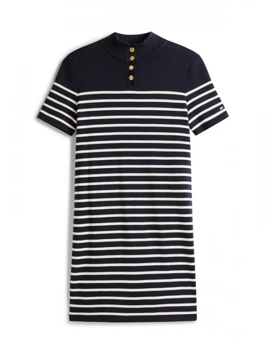 Foto van product TOMMY HILFIGER Gebreide jurk navy / wit