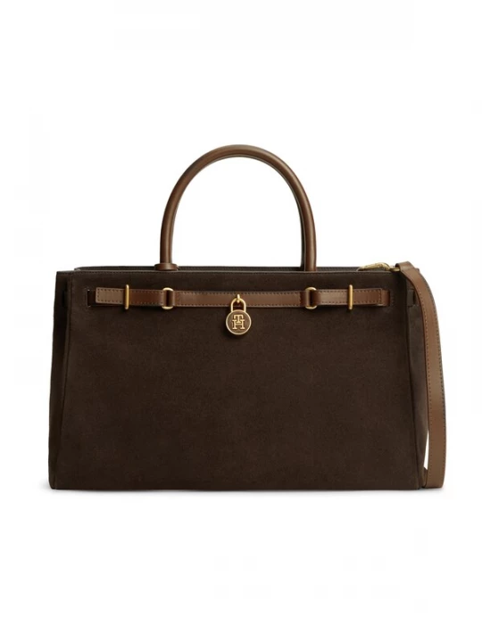 Foto van product TOMMY HILFIGER Handtas 'TOTE SUEDE' ombergrijs / donkerbruin