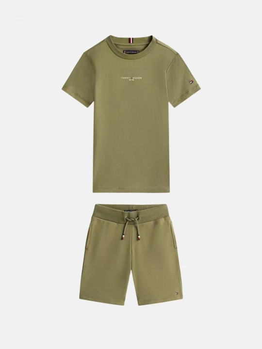 Foto van product Tommy Hilfiger Kids Set 'Essential' olijfgroen / wit