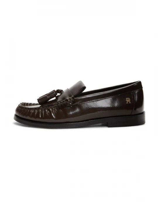 Foto van product TOMMY HILFIGER Mocassins 'TH Monogram Tassel' donkerbruin