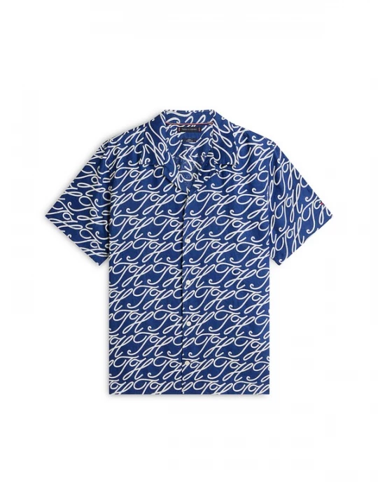 Foto van product TOMMY HILFIGER Overhemd donkerblauw / wit