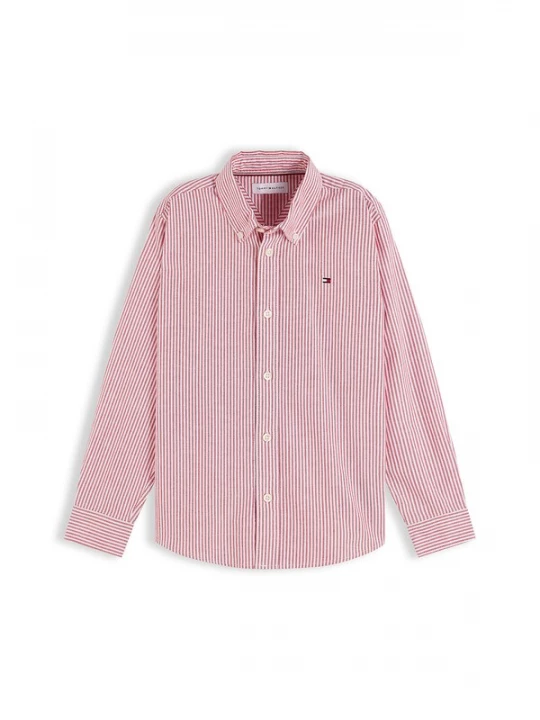 Foto van product TOMMY HILFIGER Overhemd 'Essential' pastelrood / wit