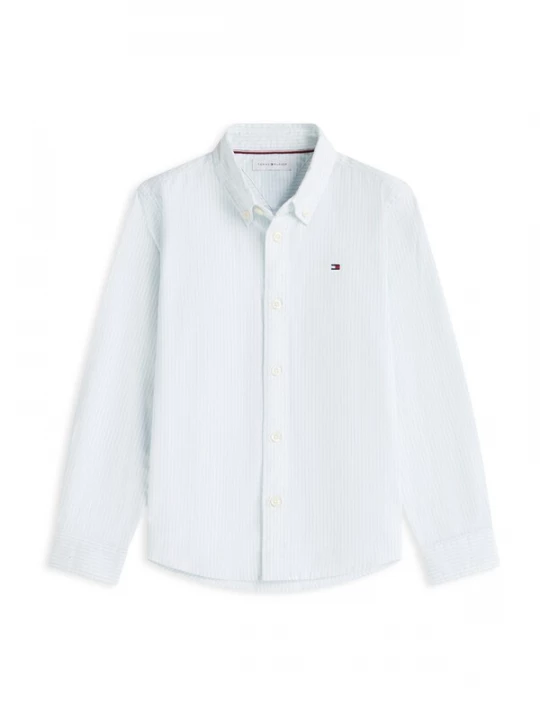 Foto van product TOMMY HILFIGER Overhemd 'Essentials' pastelblauw / wit