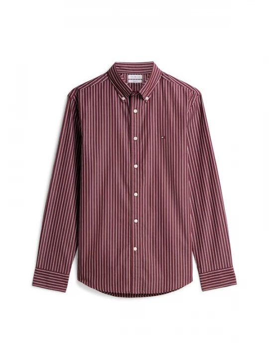 Foto van product TOMMY HILFIGER Overhemd 'Flex' karmijnrood / wit