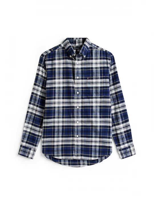 Foto van product TOMMY HILFIGER Overhemd 'Hero' navy / nachtblauw / geel / wit