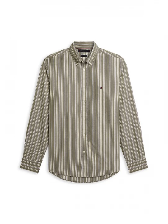 Foto van product TOMMY HILFIGER Overhemd olijfgroen / wit