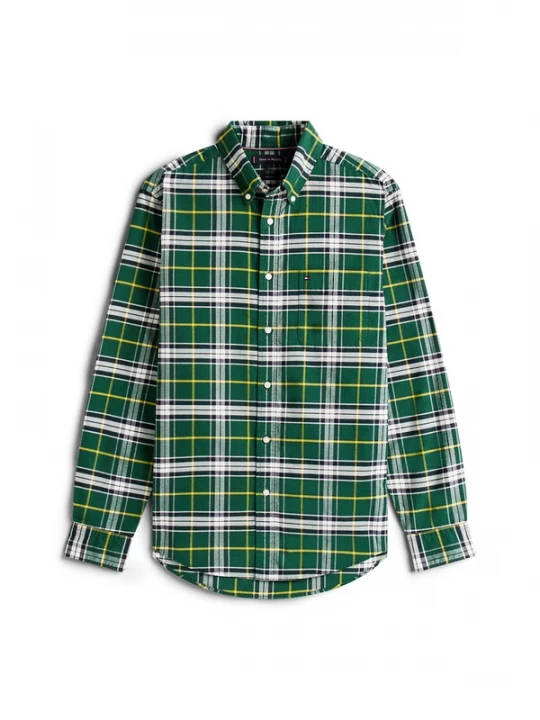 Foto van product TOMMY HILFIGER Overhemd pasteelgeel / smaragd / zwart / wit