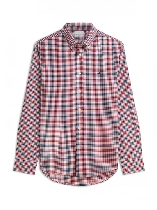 Foto van product TOMMY HILFIGER Overhemd 'Regular Fit Flex Gingham' navy / rood / wit