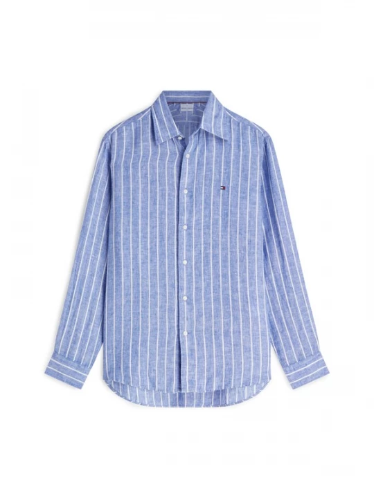 Foto van product TOMMY HILFIGER Overhemd 'Regular Fit Textured Stripe Pure' blauw / wit