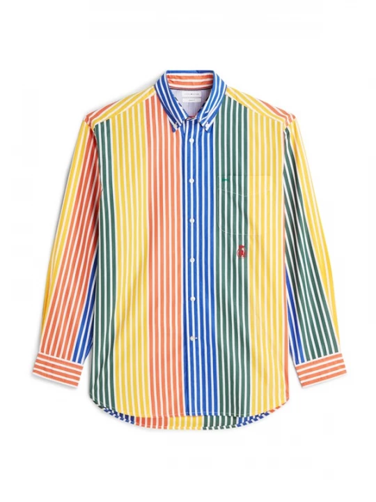 Foto van product TOMMY HILFIGER Overhemd 'Relaxed Fit Multicolour Stripe' azuur / geel / donkergroen / oranje