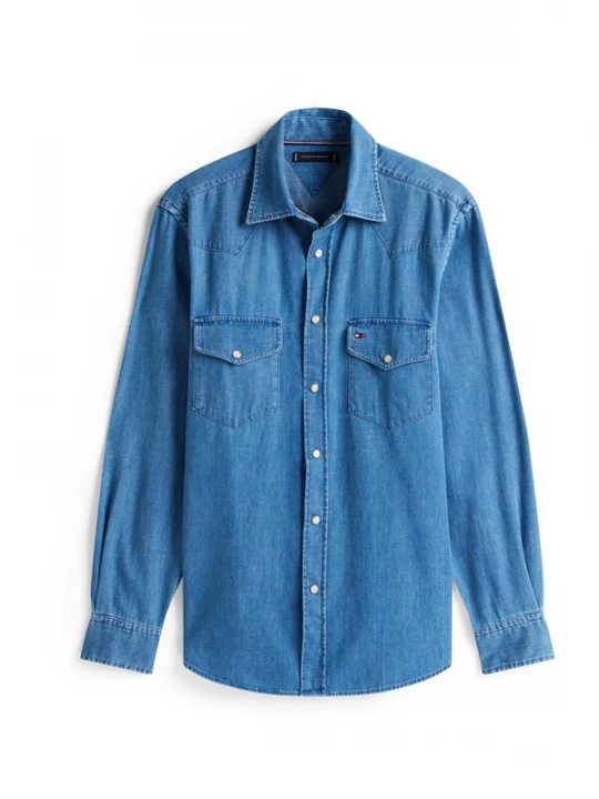 Foto van product TOMMY HILFIGER Overhemd 'WESTERN' blauw denim