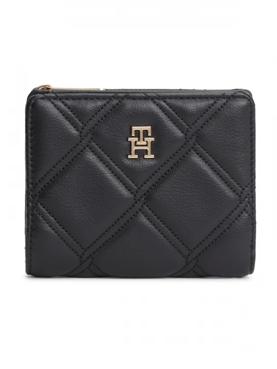 Foto van product TOMMY HILFIGER Portemonnee 'Quilted TH Monogram Bifold' goud / zwart